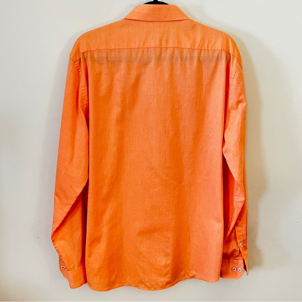 Original Penguin Textured Orange Button-Down Shirt Men’s Size 16.5 / 34–35 or L - Picture 5 of 10